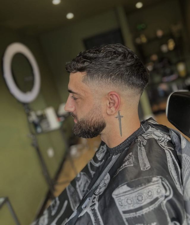 Skin fade and beard trim at The Barber Hut